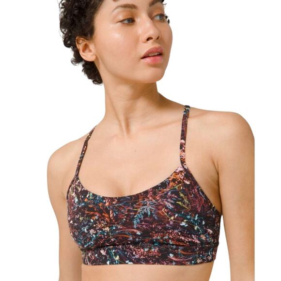 Lululemon Foliage Flow Y Bra Nulu Light Support Sports Bra 2 - Picture 1 of 9